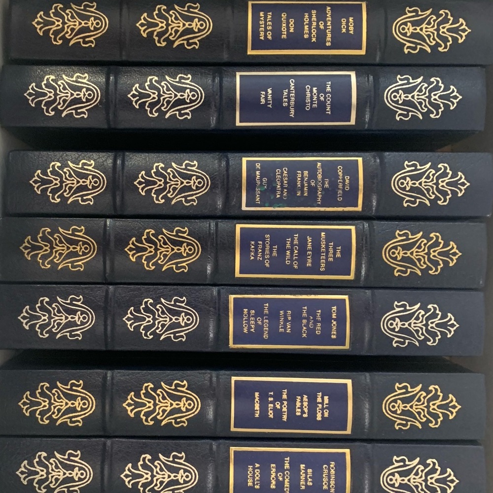 Leather Books Home Decor